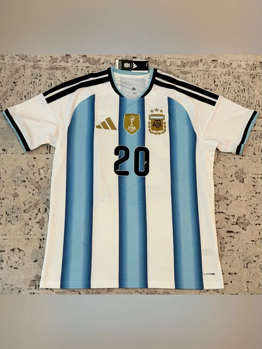 Adidas Official Argentina 2026 Team JM8396 Mac Allister #20 Jersey Men’s Sz: L